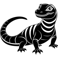 cute Komodo dragon vector silhouette illustration svg file
