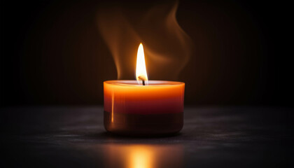 Warm Candlelight in a Dark Room: Creating a Serene and Reflective Space