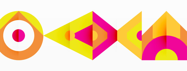 Colorful circle and triangle abstract background. Template for wallpaper, banner, presentation, background