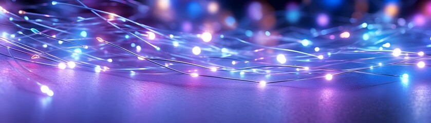 Mesmerizing Fiber Optic Lighting Abstract for Holiday Concept and Technology Background