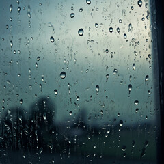 Raindrops on a Window Pane During a Stormy Evening: A Captivating Display of Nature's Calm
