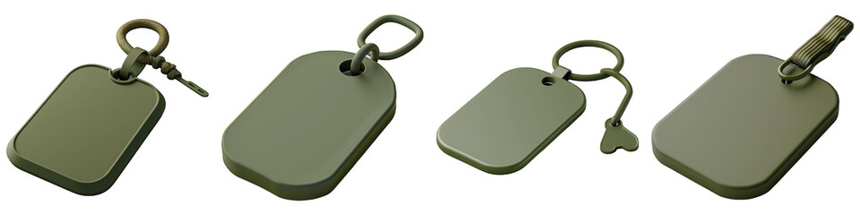 Fototapeta premium Set of Dog Tags isolated on transparent png background. Generative ai