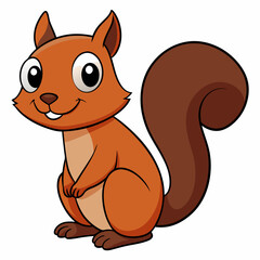 Charming Cartoon Squirrel Silhouette Vector - Perfect for Kids and Nature-Themed Designs.