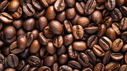 Close up view of coffee beans background