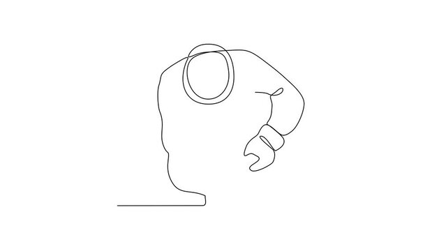 Animated self drawing of a welder using welding machine in the construction project video design illustration. Welder activity in simple linear style design concept. Worker in construction project.