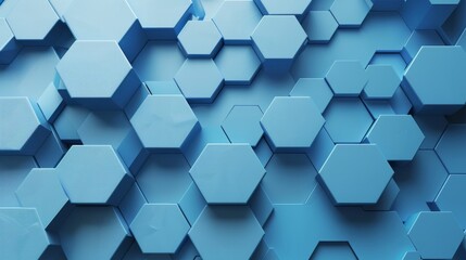 Obraz premium 3d hexagon blue abstract background hyper realistic 