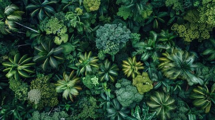 Obraz premium A breathtaking aerial perspective of a lush tropical rainforest canopy unveils Earth s rich biodiversity in honor of World Environment Day
