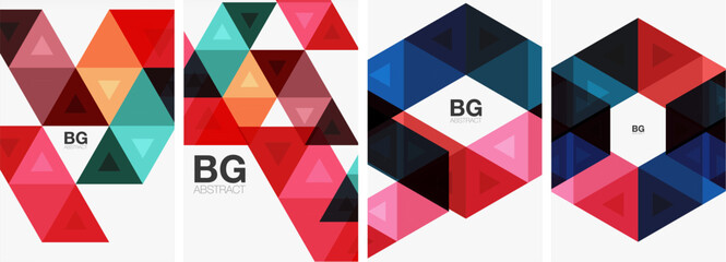 Bright colorful triangle geometric posters