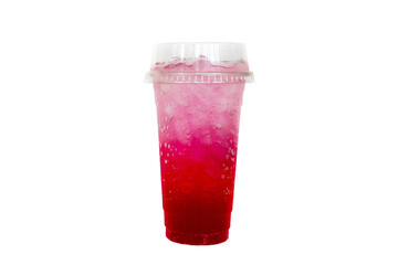 cold red soda cocktail water for relax in summer arrangement flat lay postcard style 