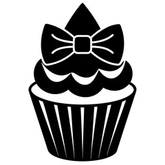 Happy father's day special cupcake and bow tie on a white background