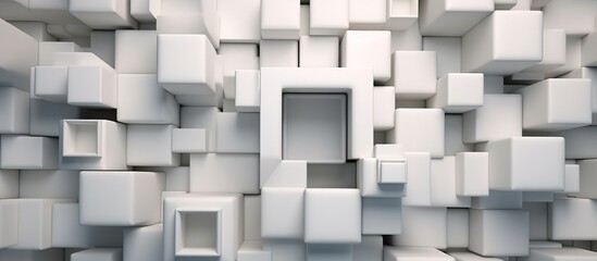 3d render, abstract white geometric background,