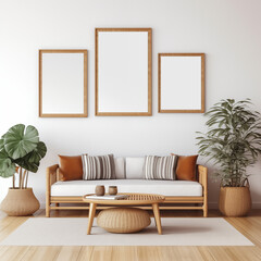 A modern living room with a plush sofa and stylish furniture creates a comfortable and inviting space