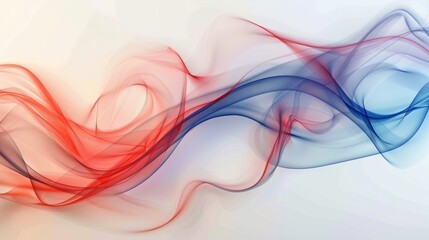 Naklejka premium Dynamic Blue and Gradient Red Curves on White Abstract Background hyper realistic 