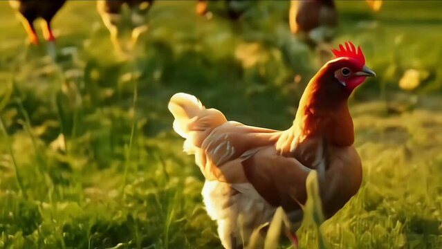 rooster and hen