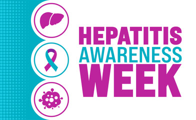 hepatitis awareness week background template. Holiday concept. Use a background, banner, placard, card, and poster design template with text inscription and standard color. vector illustration.
