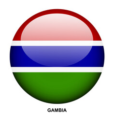 GAMBIA flag button on white background