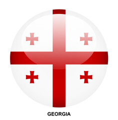Obraz premium GEORGIA flag button on white background