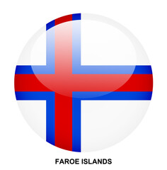 Obraz premium FAROE ISLANDS flag button on white background