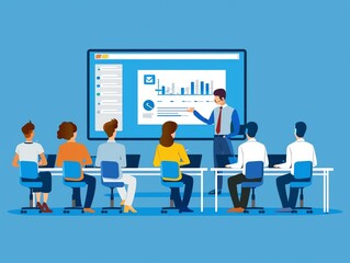 A group of IT professionals attending a training session