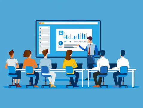 A group of IT professionals attending a training session