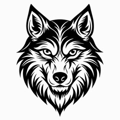 Majestic Wolf Face Silhouette Vector Illustration -Animal Art for Prints and Digital.