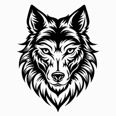 Majestic Wolf Face Silhouette Vector Illustration -Animal Art for Prints and Digital.