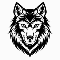 Wolf Face Silhouette Vector Art Wildlife Graphic Design Illustration..