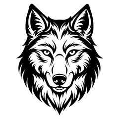 Wolf Face Silhouette Vector Art Wildlife Graphic Design Illustration..