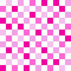Checkerboard pink vector seamless pattern. Geometric abstract background. Checkered surface design.