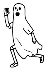 走る幽霊の落書きベクターイラスト