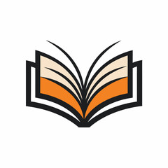 Book icon logo design vector art illustration.
