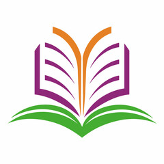 Book icon logo design vector art illustration.