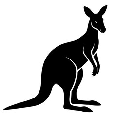 Kangaroo silhouette vector illustration white background.