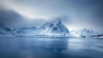 The untouched beauty of the Lofoten Islands in Norway, with dramatic mountain peaks and serene waters