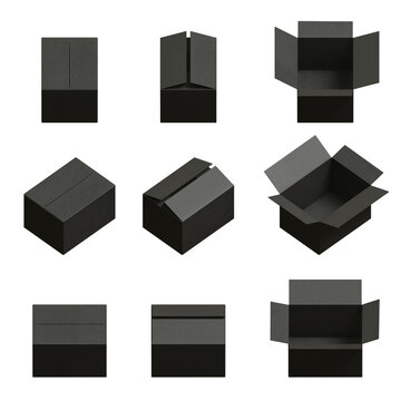 isometric Black Friday delivery 3d box set