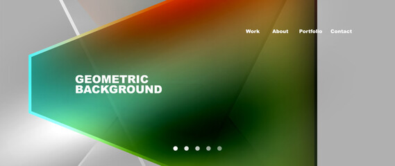 Flowing bright neon gradients geometric abstract background with triangles and lines. Fluid color pattern of color liquid gradient background for wallpaper, banner, background, card, landing page