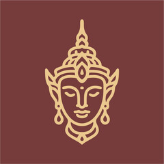 Buddha Characters Of Ramayana Thai Art Background Pattern Vector