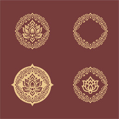 Thai flower ornament. traditional Thai flower ornamnet decoration