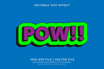 3d text effect POW!! editable vector, comic style text effect
