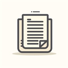 Minimalist document icon, streamlined design, neutral palette, clean lines, ideal for business use