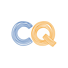Illustration of a Hand Drawing Logo with the Letters C and Q