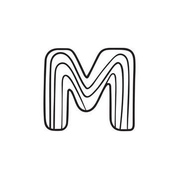 recommend clip art: Illustration of a Cool Hand Drawing of the Letter M