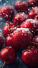 Crimson Cherries and Snowflakes Harmony