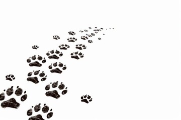 Vector illustration of a bear paw prints trail on a white background, perfect for educational, wildlife, and adventure themes.