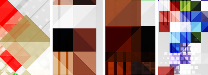 Set of colorful square posters business templates. Vector Illustration For Wallpaper, Banner, Background, Card, Book Illustration, landing page