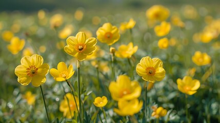 Obraz premium Buttercup flowers at the center asteraceae daffodil
