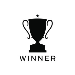 winner trophy silhouette vector art, Champion Prize Cup Design 
