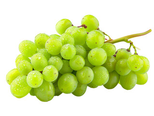 Close-up of fresh green grapes on a white background. Perfect for food, health, and nutrition-related concepts and projects. © Sra