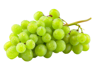 Close-up of fresh green grapes on a white background. Perfect for food, health, and nutrition-related concepts and projects.