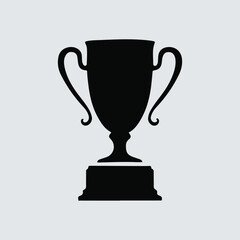 winner trophy silhouette vector art, Champion Prize Cup Design 